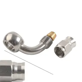 1880club 412562338987 Stainless Steel 10.2mm 3/8 Eye Banjo Hose Ends An-3 90 Degree Brake Motorcycle
