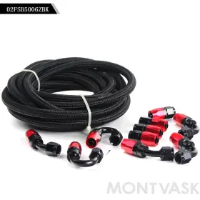 2014mmo000093 2014mmotor New 5m 6an Black Nylon Braided Oil Fuel Hose Line And Adapter End Fittings