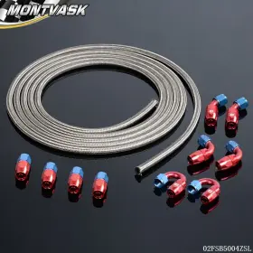 Mmo993 2014mmotor Fit For Hose End Adaptor Kit 5m An4 Stainless Braided Oil Fuel Line Silver
