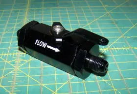 82020 A Team Performance Inline Fuel Shut Off Valve W Cable Lever Black Anodize Alum -6an Male Fitting