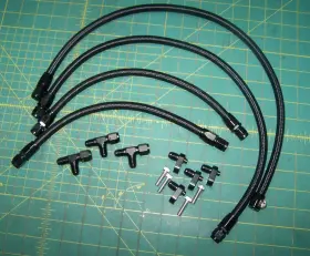 82200 A Team Performance Steam Vent Cross Over For Ls Lsx Ls1 Ls2 Ls6 Ls7 Black Nylon Hose Kit 4 An