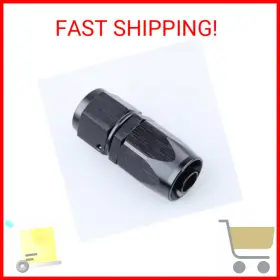 E0209-10 Ac Performance 10 An Straight Swivel Hose End Fitting Aluminum Black