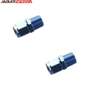 Yns00015 Adlerspeed Us 2pcs -6an An6 Female To 3/8 Inch Npt Male Aluminum Straight Fitting Adapter Blue