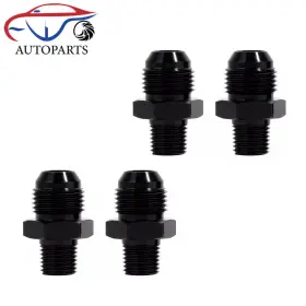 Poseng2310 Aeiou 4pcs 1/8 Inch Npt To 6an Fitting Male Straight Fittings Adapter Aluminum Black