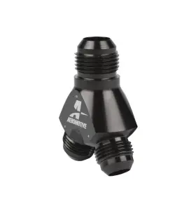 15675 Aeromotive Fuel Billet Y-block Black -10an - 2x -8an