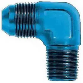 Fbm2034 Aeroquip Male An To Pipe Adapter -06an 1/4 Size 90 Blue Anodiz Fbm2034 Aeroquip Male An To Pipe Adapter -06an 1/4 Size 90 Blue Anodiz