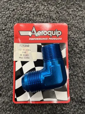 Fcm-2040 Aeroquip Fcm2040 -12 To 3/4 Inch Pipe 90 Elbow Fitting Racing Fuel Oil An Aluminum
