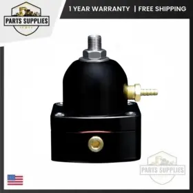 52501-1 Aftermarket Universal In-line Adjustable Fuel Pressure Regulator 25-90 Psi Black