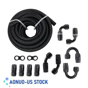 Aonuo-us 912103643513 1/2 Inch 8an Nylon Braided Fuel Line Without Il Gas Hose Fittings Adapters Kit 20ft Aonuo-us 912103643513 1/2 Inch 8an Nylon Braided Fuel Line Without Il Gas Hose Fittings Adapters Kit 20ft