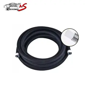 250119-1 Aoxoms 10 Feet An8 Black Nylon Braided Ptfe Fuel Line Hose Oil Gas Air For E85 8an