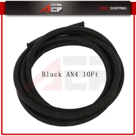 Ap10924701y Auto Engineparts 10 Feet 4an Fuel Oil Gas Line Hose Black Stainless Steel Braided Nylon Ap10924701y Auto Engineparts 10 Feet 4an Fuel Oil Gas Line Hose Black Stainless Steel Braided Nylon