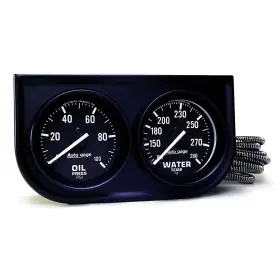 Auto Meter 647367190014 Inch Black Oil Water Gauge 2.31in With Steel Console For Accurate Readings