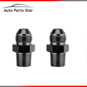 Auto-parts-star 940981276879 Black 2x 1/4 Npt To 6an Adapter Straight Pipe Thread 6 An Flare Fitting