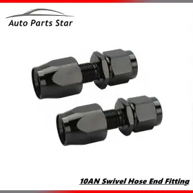 Vr2422 Auto-parts-star 2 Black An-10 10an An10 Straight Fuel Swivel Fitting Hose End Oil Adaptor