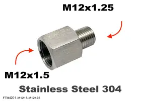 Poftm4552-m1215-m12125 Autobahn88 M12x1.5 Female To M12x1.25 Male Stainless Sensor Adaptor Fittings Conversion