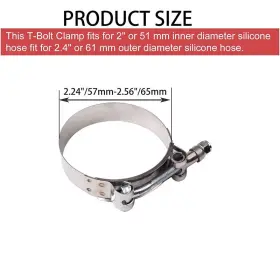 Tp-1012a Autokingdomno.1 2/2.5/3/3.5/4 Inch 304 Stainless Heavy Duty T-bolt Turbo Intake Silicone Hose Clamps