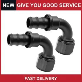 An12 Automall Tech 703820816799 Universal 90 Degree Push Lock Hose Fitting End For Car Fuel Line Pack Of 2