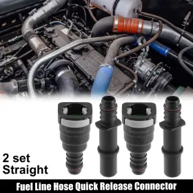 Automall Tech 726215362817 5/8 Sae To 14mm Straight Fuel Line Hose Quick Release Connector For Car 2 Set
