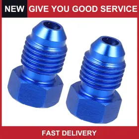 Automall Tech 726215619362 Universal Car An4 Male Flare Bolt Plug End Cap Lock Nut Fitting Blue Pack Of 2