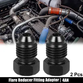 Automall Tech 734301311915 2 Pcs Car An4 Male Flare Bolt Blanking Plug Cap Lock Nut Fitting Adapter Black