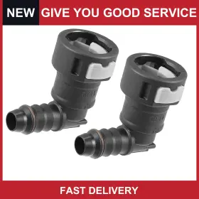 Automall Tech 766549273540 Universal 90 Degree Push-on Single Barb Fuel Hose Adapter Connector Pack Of 2