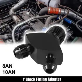 12an Automall Tech 782685000208 Aluminum Alloy Y Shape Block Fitting Adapter To An8 Black