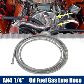 Automall Tech 782685267557 An4 3 Meters Braided Ptfe Stainless Steel For E85 Car Oil Fuel Gas Line Hose Automall Tech 782685267557 An4 3 Meters Braided Ptfe Stainless Steel For E85 Car Oil Fuel Gas Line Hose