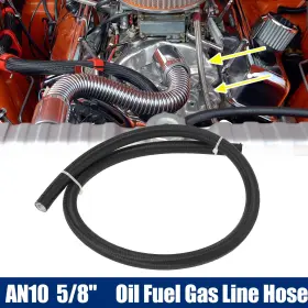 An10 Automall Tech 782685267779 3ft Braided Ptfe Nylon Stainless Steel For E85 Car Oil Fuel Gas Line Hose