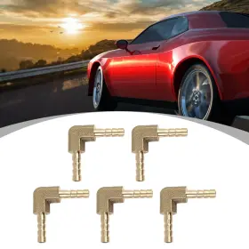 Automall Tech 784958710593 4mm Brass Barb Elbow 90 Degree Male Thread Connector For Air Water Gas Oil 5pcs