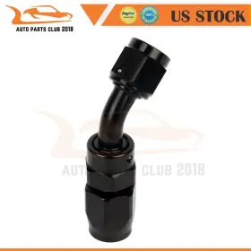Autopartsclub2018 Apc10924101s An6 Swivel Gas Hose Line End Fitting Adapter 45 Degree Anodized Black