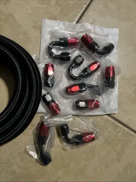 Autop198 Autopartszone Nylon Braided Cpe Oil Gas Fuel Line Hose End Aluminum Fitting Kit 10ft 10an New