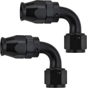 Autop350 Autopartszone 2pcs An8 8an 180 Degree Ptfe Teflon Swivel Hose End Fitting Adapter Black