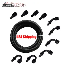 Bettercloud C9767 An6 6 An Stainless Steel Braided Fuel Line And Push Lock Fitting Hose End Adaptor