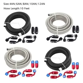 Fl-10-f40 Betterhose 4/6/8an/10an/12an Fitting Steel Nylon Braided Oil Fuel Line Swivel Hose End 10ft Fl-10-f40 Betterhose 4/6/8an/10an/12an Fitting Steel Nylon Braided Oil Fuel Line Swivel Hose End 10ft