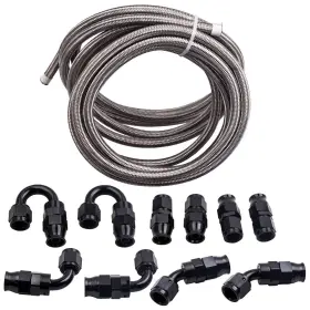 014vew Bfo Nylon Stainless Steel Braided Oil/fuel Line Hose 20feet &10 Pcs An6 Fitting Kit
