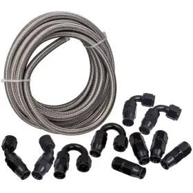 0sbexq Bfo 20ft 8an Ptfe Stainless Steel Braided Fuel Gas Oil Line Work Press 1000 Psi New