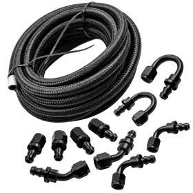 15bh3q Bfo 20feet 6-an Push Lock Stainless Steel Braided Fuel Line Fitting Hose Adaptor
