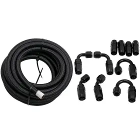 16ipsn Bfo 6an 20ft Fuel Line Hose Kits Nylon Stainless Steel Braided Oil Fitting