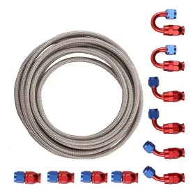 1kto46 Bfo An-6 20ft Stainless Steel Ptfe Fuel 10 Fittings Ends Hose Kit 20 Feet New