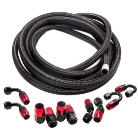 253c90 Bfo 8an Nylon Steel Braided Oil Fuel Line Hose End Fitting Adaptor Kit Black Red New