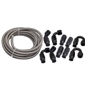 253ehc Bfo 20feet Ptfe Stainless Steel Braided An8 8-an Oil Fuel Gas Hose Line 1000 Psi