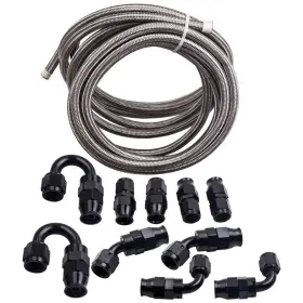 253ibh Bfo Nylon Stainless Steel Braided Oil Fuel Line Hose 20feet &10 Pcs -an6 Fitting Kit
