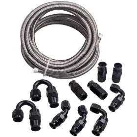 2jwyog Bfo 20ft An6 -6an Ptfe Braided Oil Fuel Hose Line Fittings And Adaptor Set