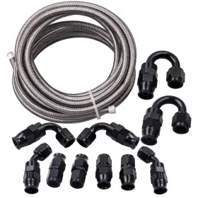 2kxbvn Bfo 6an 20ft Ptfe Stainless Steel Braided Oil Fuel Line Fitting Hose Kit 5/16 Inch New 2kxbvn Bfo 6an 20ft Ptfe Stainless Steel Braided Oil Fuel Line Fitting Hose Kit 5/16 Inch New
