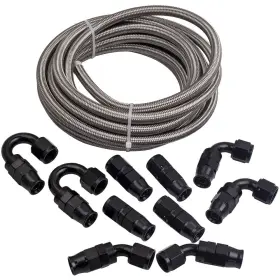 3vhjwp Bfo 20ft 8an Ptfe Stainless Steel Braided Fuel Line Hose Transmission Cooling Lines
