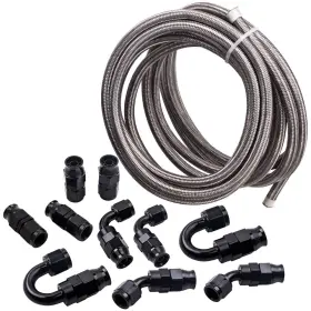 48zit1 Bfo 6an -6an Stainless Steel Ptfe Fuel Line 20ft 10 Fittings Hose Kit E85 Silver New