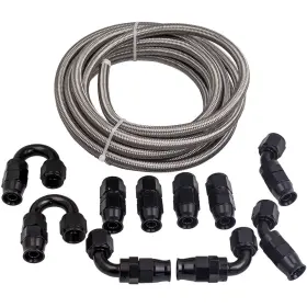 4pnio3 Bfo New 8an -8an Black Nylon E85 Ptfe Fuel Line 20ft 10 Fittings Hose Kit