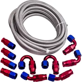 5p3d6n Bfo 20ft An8 8an Stainless Steel Braided Gas Oil Fuel Line Hose Swivel Fitting 5p3d6n Bfo 20ft An8 8an Stainless Steel Braided Gas Oil Fuel Line Hose Swivel Fitting