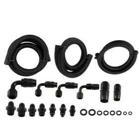 5udaoq Bfo Power Steering Oil Line Set -6an -10an Black Universal Remote Reservoir Fitting