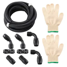 5w3gjx Bfo 10ft 12an Black Nylon Braided Oil Line Hose Fitting Kit Cpe Steel